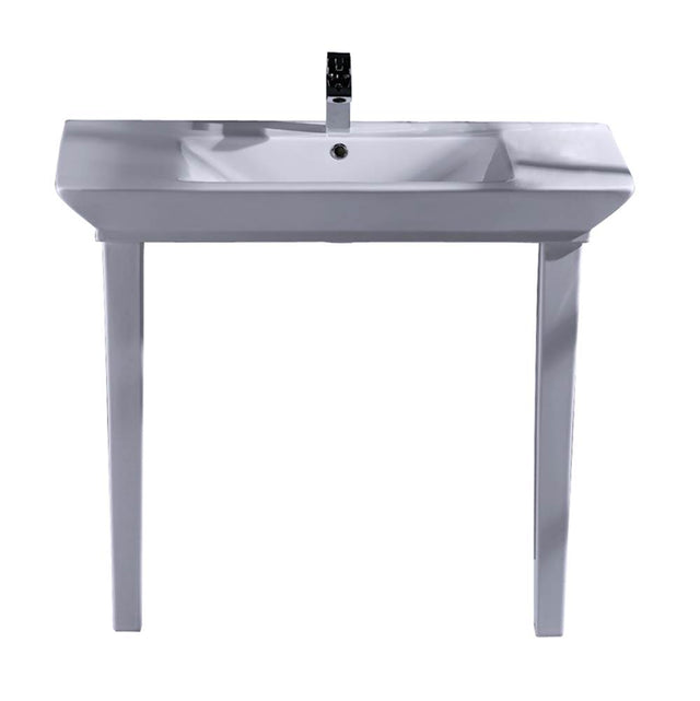 Barclay - Opulence Console 39-1/2'', Rect Bowl, 1-hole, White - White