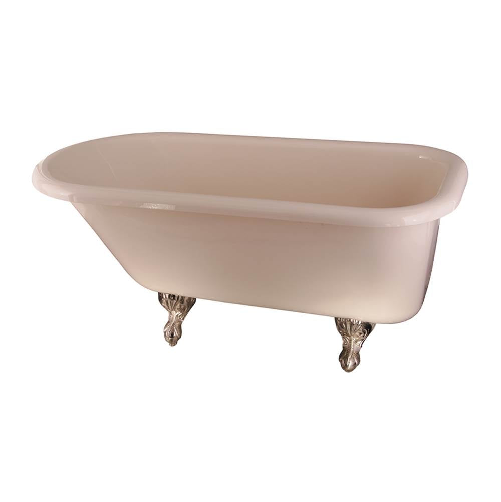 Barclay - Anthea Dbl Acrylic Roll Top BQ 60'', 3-3/8'' Holes, WH Feet - White