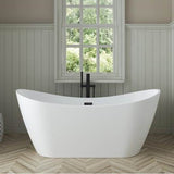 Barclay - Nairobi 67''AC Tub Matte White W/Internal Drain & OF PN - Polished Nickel