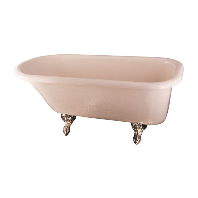 Barclay - Andover Acrylic Roll Top BQ 60'', 3-3/8'' Holes, WH Feet - White