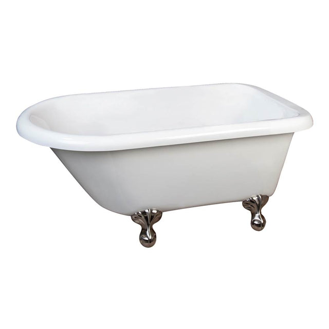 Barclay - Alexia Acrylic Roll Top, 54-3/8'' , PB Feet, 7'' Holes,WH - Polished Brass