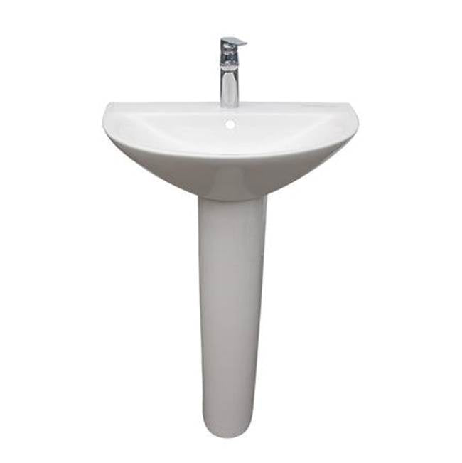 Barclay - Morning 650 Pedestal Lavatory W/8'' Widespread,Overflow,WH - White