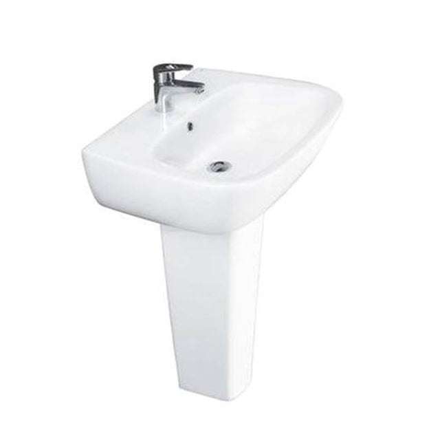 Barclay - Elena 500 Pedestal Lavatory 4'' Centerset, White - White