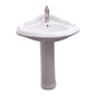 Barclay - Ethan Corner Pedestal Lavatory, 1 Faucet Hole,White - White