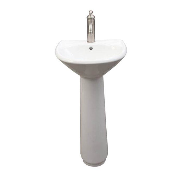 Barclay - Gair Pedestal Lavatory 4'' CC ,White - White