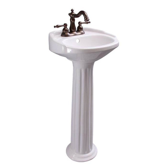 Barclay - Silvi 15'' Pedestal Lavatory 1 Faucet Hole,White - White