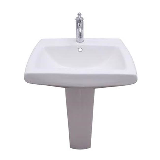 Barclay - Ambrose Pedestal for 6'' Center Set, Overflow, White - White