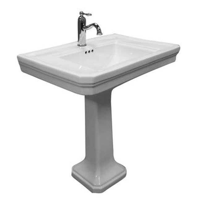 Barclay - Drew 770 Pedestal 4'' cc fauc Hole, Overflow, White - White