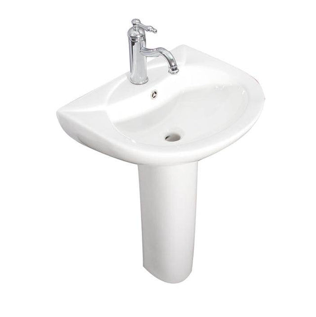 Barclay - Banks Pedestal with 1 Faucet Hole, Overflow, White - White