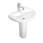 Barclay - Banks Pedestal with 1 Faucet Hole, Overflow, White - White
