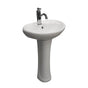 Barclay - Ashley Pedestal for 4'' cc Faucet Hole, Overflow, White - White