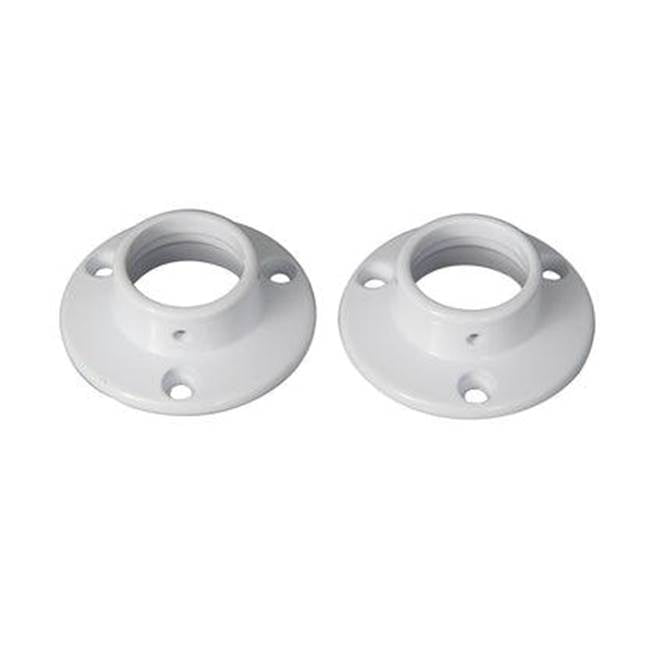 Barclay - Heavy Round Die Cast Flanges,  Pair, White - White
