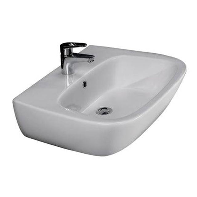 Barclay - Elena 450 Wall Hung Basin 6'' Centerset, White - White