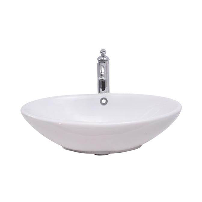 Barclay - Declan 20''  Wall Hung Basin with Overflow, White - White