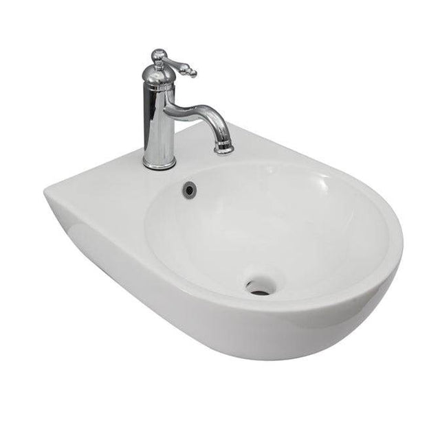 Barclay - Ella 15'' Wall Hung Basin with Overflow, White - White