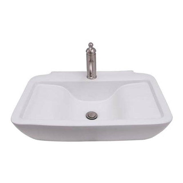 Barclay - Leeds 25'' Rect Wall Hung Basin 6'' Centerset,White - White