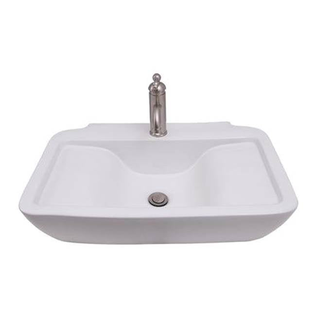 Barclay - Leeds 25'' Rect Wall Hung Basin 4'' Centerset,White - White