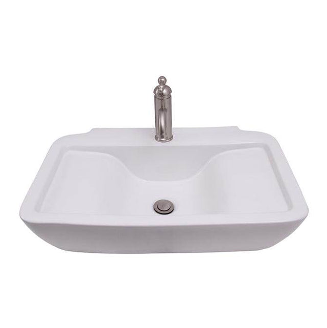 Barclay - Leeds 25'' Rect Wall Hung Basin White - White