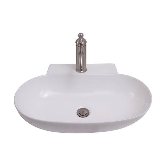 Barclay - Leith 22''  Wall Hung Basin, 1 faucet hole. White - White