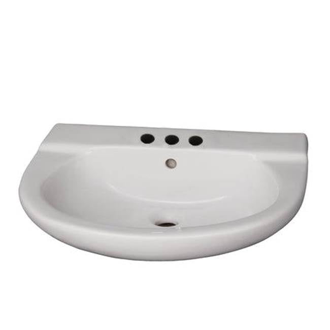 Barclay - Jayden Wall-Hung Basin 4'' Center Set, White - White