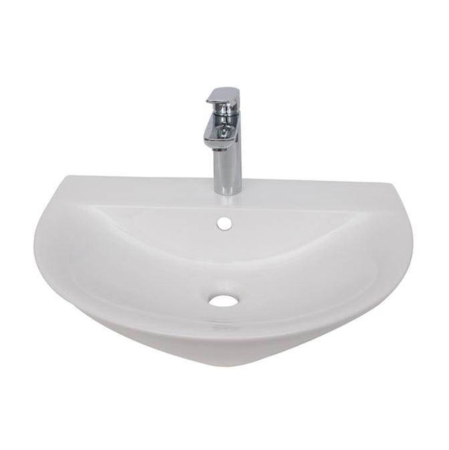 Barclay - Morning 550 Wall Hung W/ 4'' Center Set,Overflow, White - White