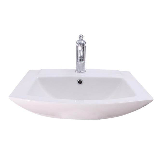 Barclay - Burke Basin Only with 1 Hole, Overflow, White - White