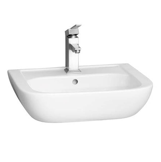 Barclay - Caroline 450 Wall-Hung Basin, White-4'' Centerset - White