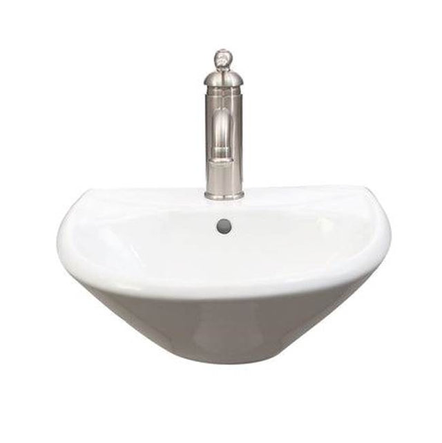 Barclay - Gair Wall Hung Basin 1 faucet hole, White - White