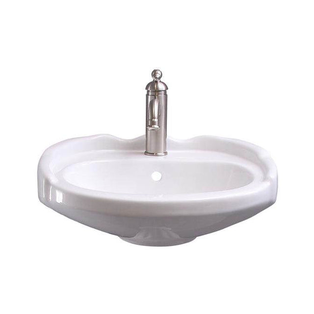 Barclay - Silvi 20'' Wall Hung w/Overflow 1 Faucet Hole, White - White
