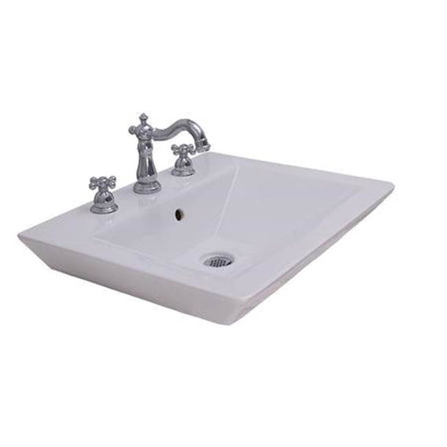 Barclay - Opulence 23'' Wall-Hung Basin, White, Rect. Bowl, 4'' CS - White