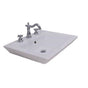Barclay - Opulence 23'' Wall-Hung Basin, White, Rect. Bowl, 4'' CS - White