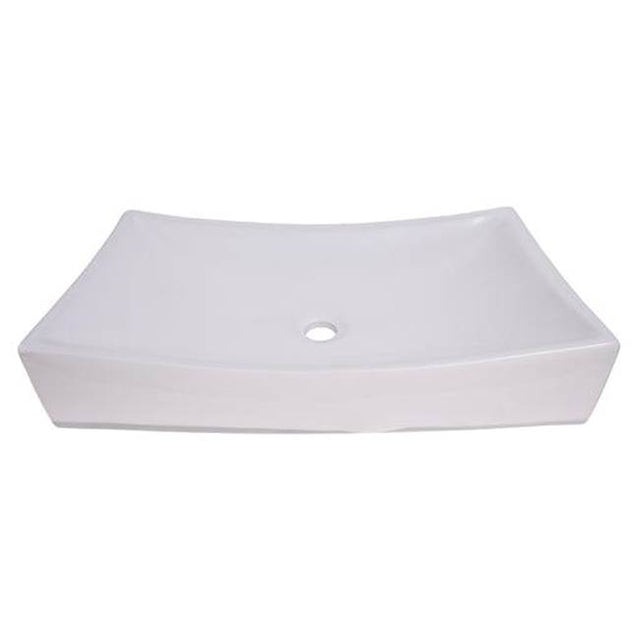 Barclay - Styx 640 Rectangular Above Counter Basin, White - White