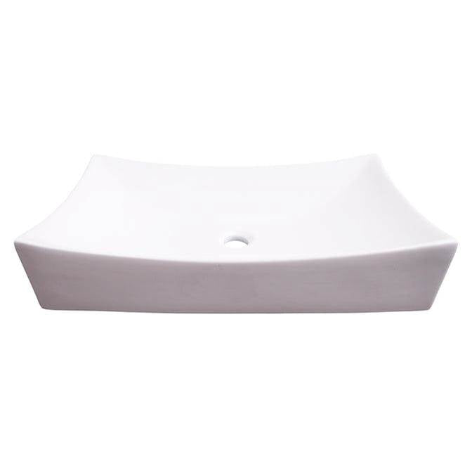 Barclay - Porter Above Counter Basin, 26'', Rect, No Faucet Holes,WH - White