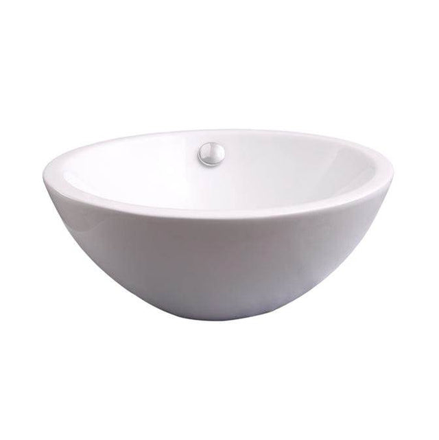 Barclay - Dayton Above Counter Basin 15'' Oval, No Faucet Holes ,W/OF,WH - White