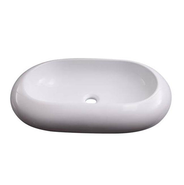 Barclay - Holten Above Counter Basin 25'', Oval, No Faucet Holes,WH - White