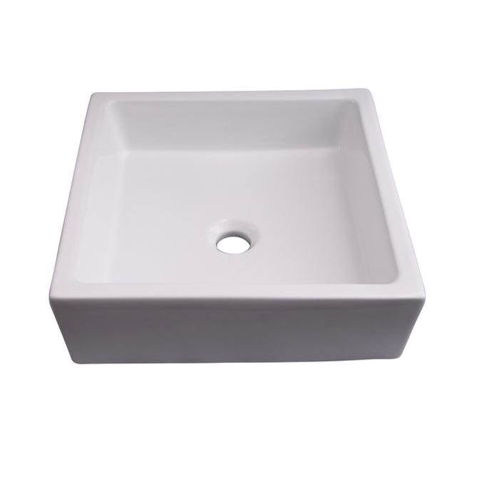 Barclay - Merom Above Counter Basin 15-3/4'',No Faucet Hole,WH - White