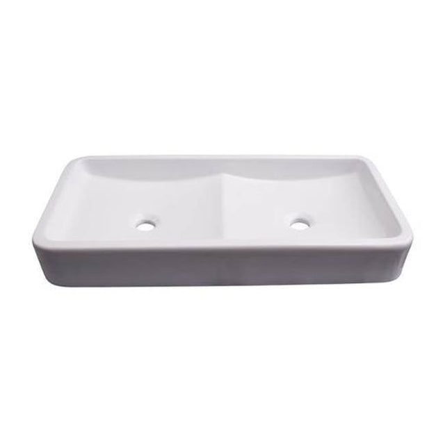 Barclay - Rosalie Above Counter 31-1/2'' Dbl Bowl, 1 Fct Hole Each, WH - White