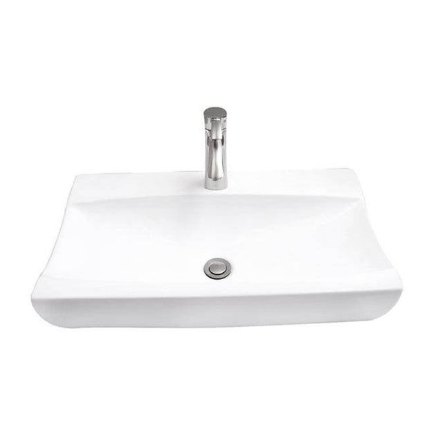Barclay - Ramsey Above Counter Basin 25'', Rect, 1 Faucet Hole,WH - White