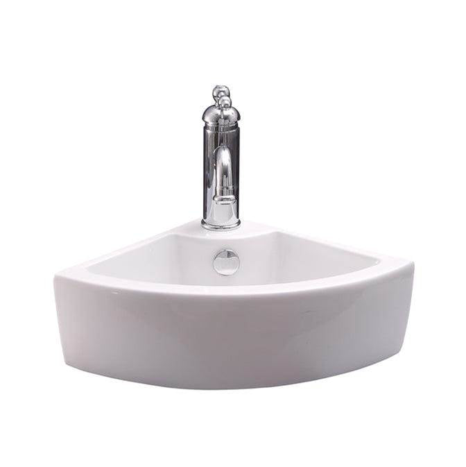 Barclay - Culver Corner Wall Hung 18'' 1 Faucet Hole, Overflow WH - White