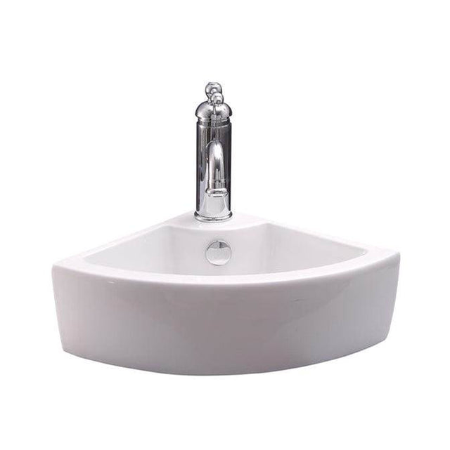Barclay - Culver Corner Wall Hung 18'' 1 Faucet Hole, Overflow WH - White
