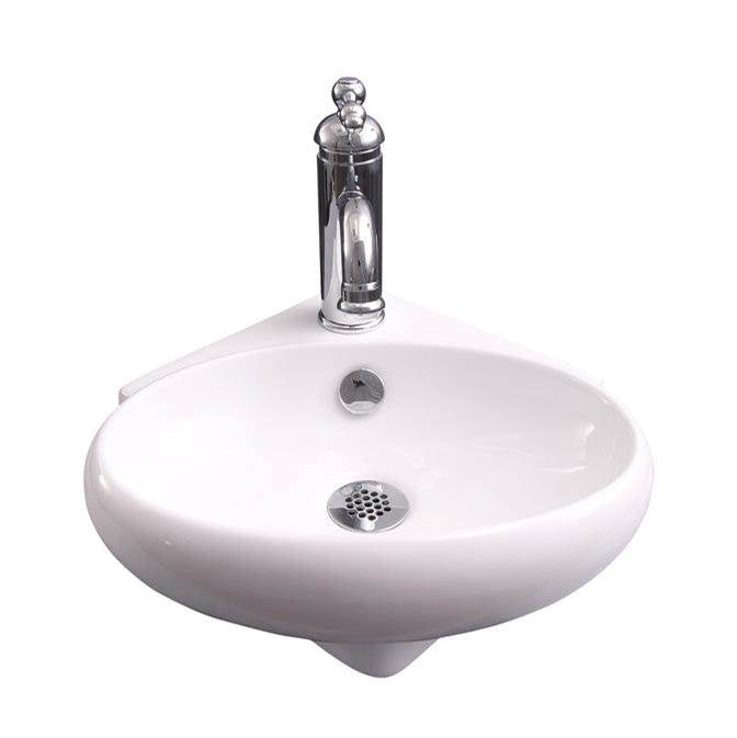 Barclay - Fowler Corner Wall Hung 14'' 1 Hole,Oval Basin, Overflow,WH - White