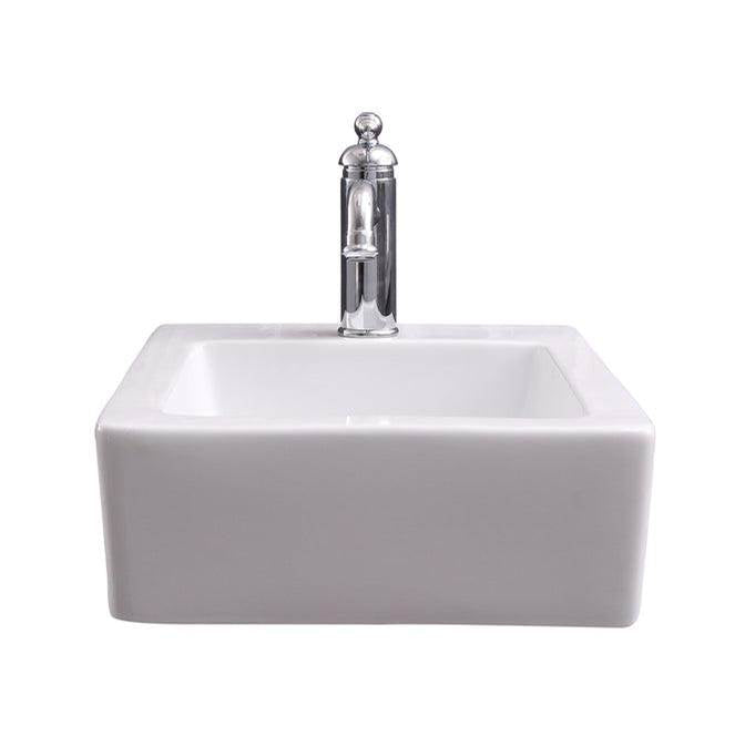 Barclay - Grabil Rect Wall Hung, 15'' X 18'', 1 Faucet Hole, WH - White