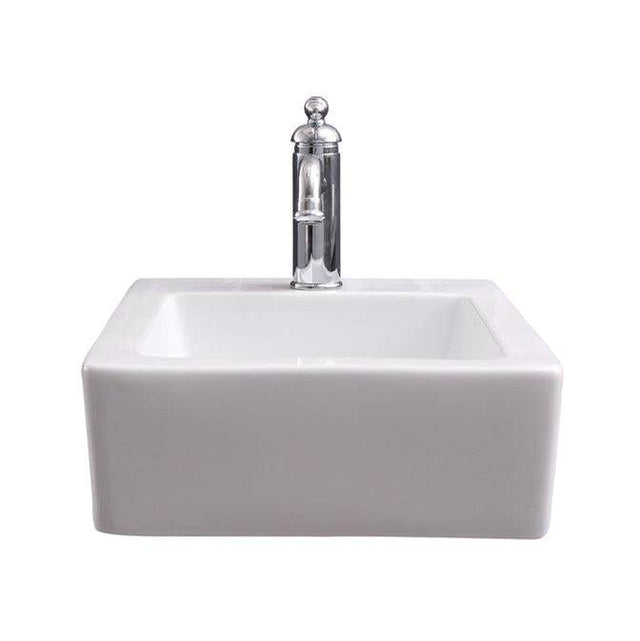Barclay - Grabil Rect Wall Hung, 15'' X 18'', 1 Faucet Hole, WH - White