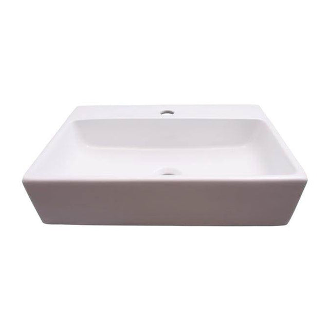 Barclay - Leanne Rect 20'' Wall Hung 1 Faucet hole,White - White