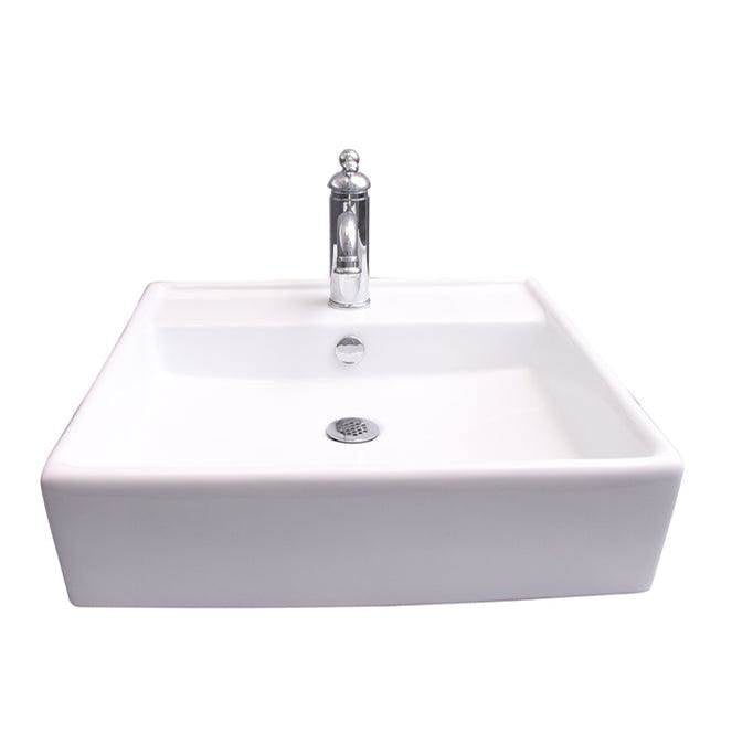 Barclay - Markle Rect 20'' Wall Hung 1 Faucet hole,Overflow, White - White