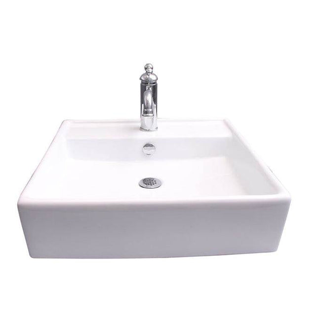 Barclay - Markle Rect 20'' Wall Hung 1 Faucet hole,Overflow, White - White
