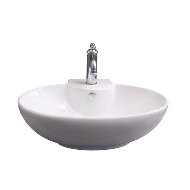 Barclay - Boswell Oval Wall Hung 24'', 1 Faucet hole,Overflow, White - White