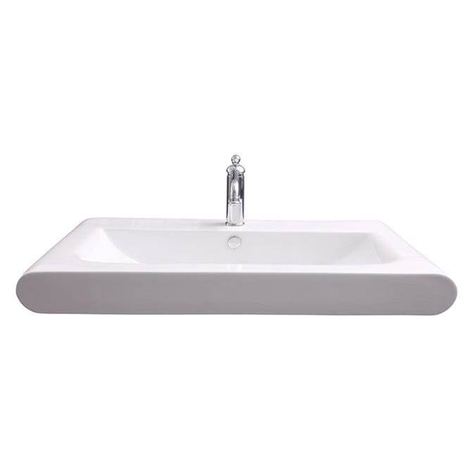 Barclay - Tevis Rect 36'' Wall Hung, 1 Faucet hole,Overflow, White - White