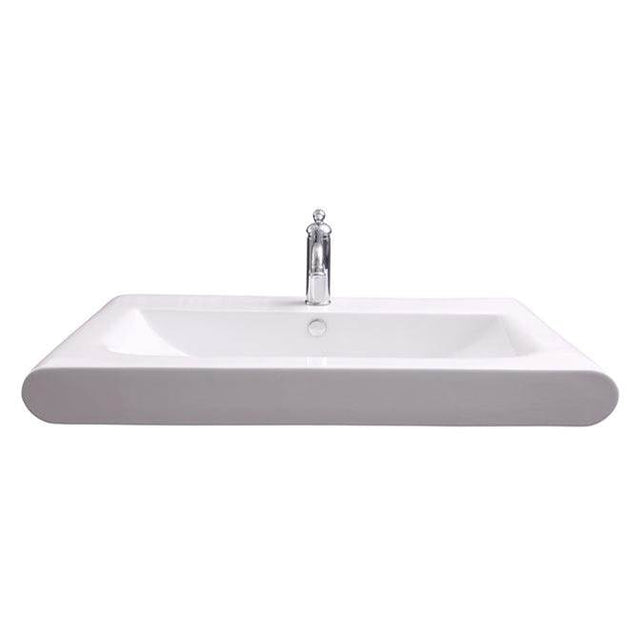 Barclay - Tevis Rect 36'' Wall Hung, 1 Faucet hole,Overflow, White - White