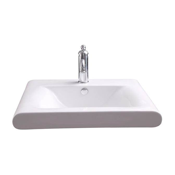 Barclay - Thad Rectangular 24'' Wall Hung 1 Faucet hole,Overflow, White - White